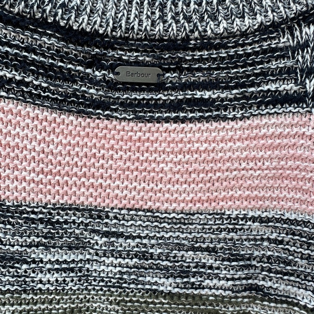 Barbour Women's Striped Pink, Gray, and Green Sweater - Picture 4 of 4